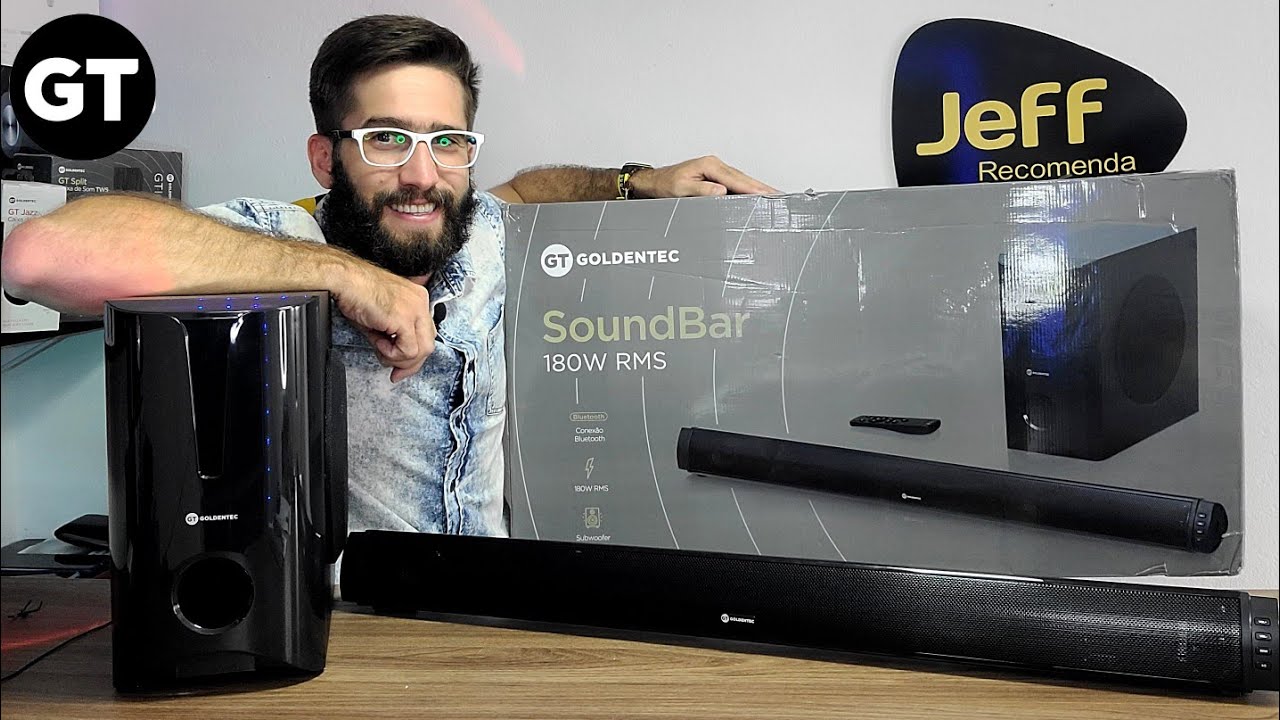 SOM DE CINEMA! SoundBar 2.1 GT Goldentec 180W Rms (Unboxing)