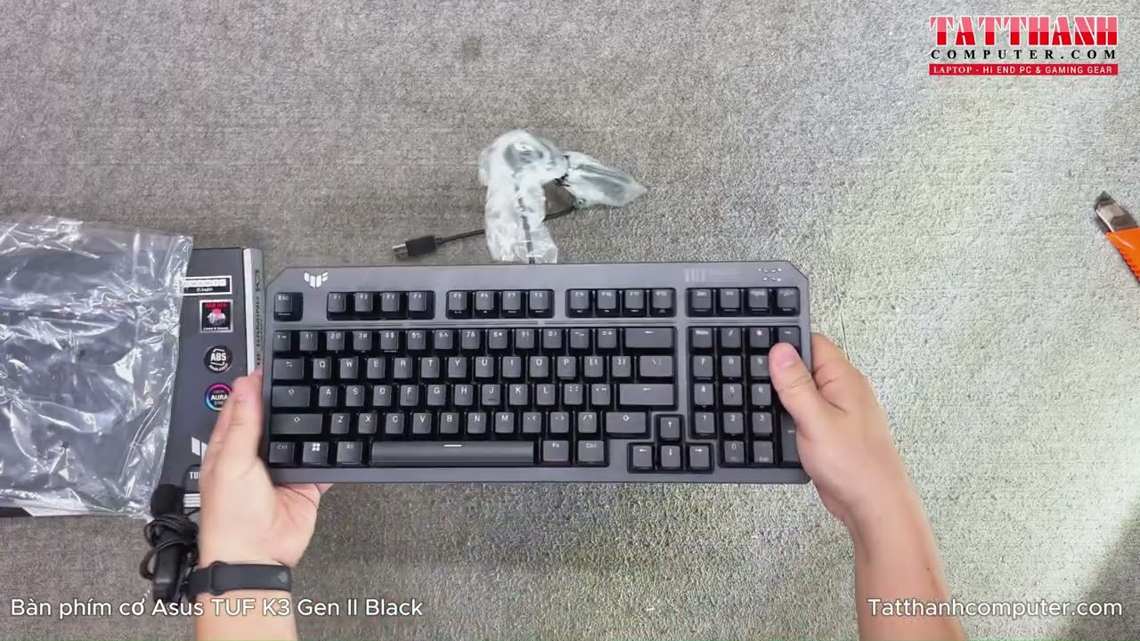 Bàn phím cơ Asus TUF K3 Gen II Black (USB/Optical Red Switch/ABS/RGB) [TATTHANHCOMPUTER]