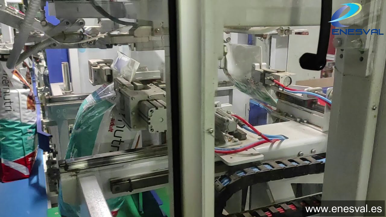 Báscula ensacadora + Colocador de sacos + Robot Paletizador - Enesval