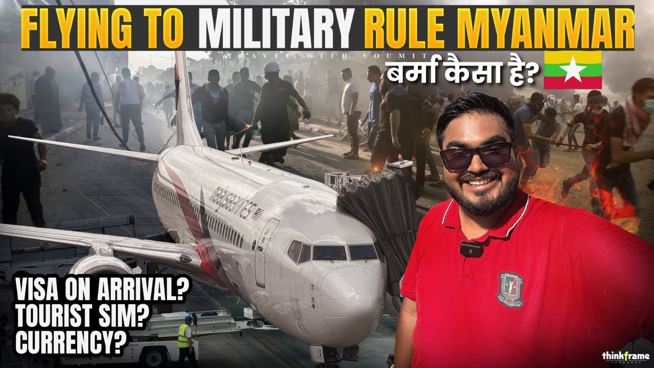 INDIAN flying to MYANMAR in CIVIL WAR 🇲🇲 | Yangon City Tour | Visa,Sim and Currency Information