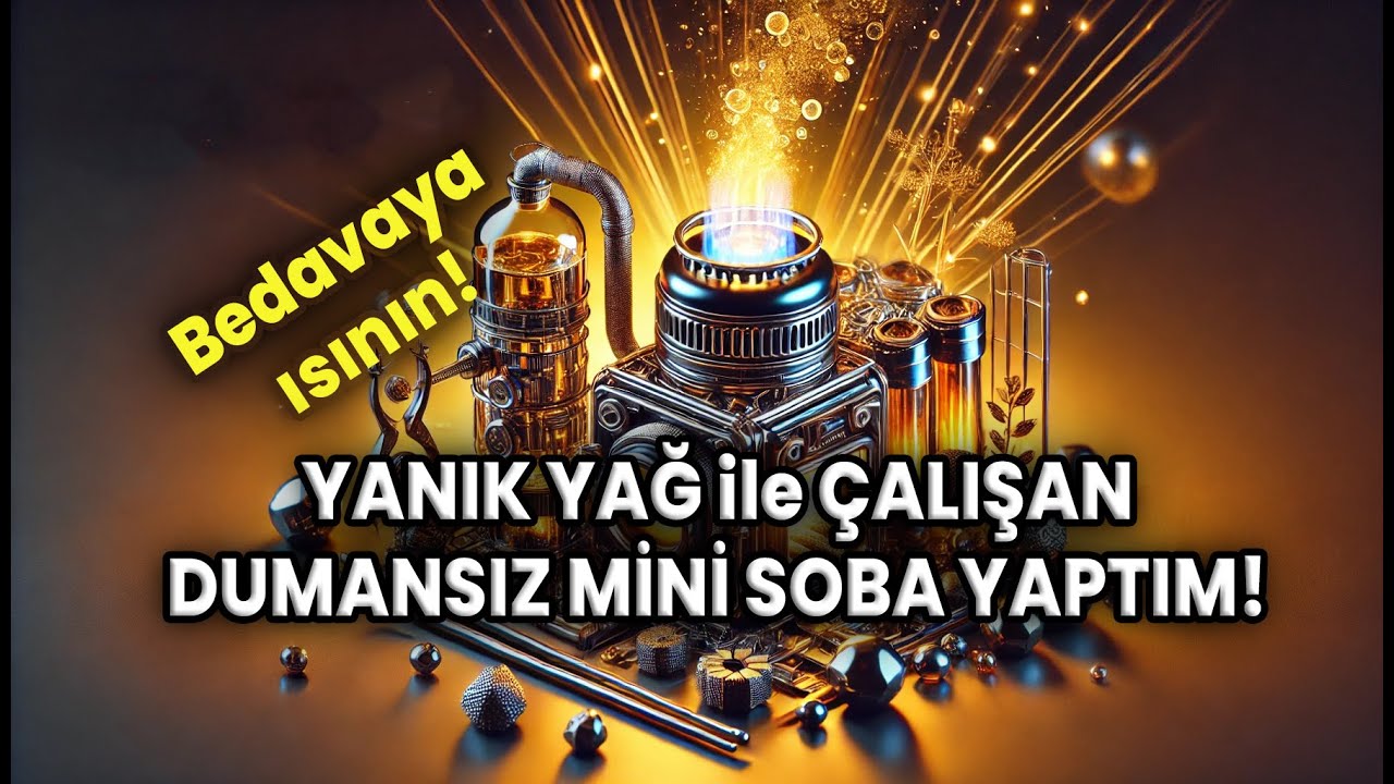 Yanık Yağ ile &Ccedil;alışan Dumansız Mini Soba Yaptım! 🚀 Bedavaya Isın!🔥