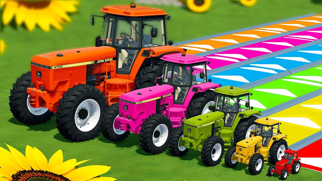 SMALL TO GIANT TRACTORS TRANSPORTING TRAILERS FULL OF CHAFF - Farming Simulator 22