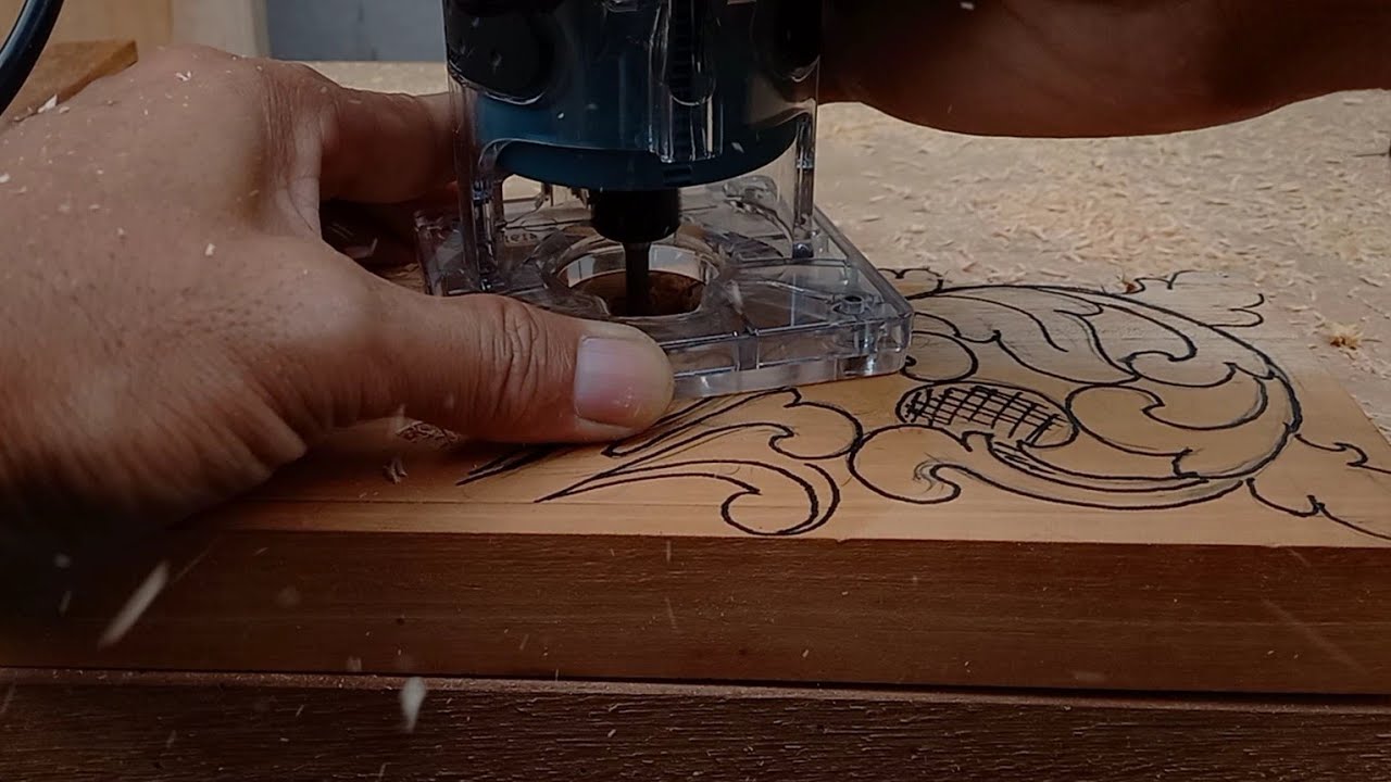 wood carving using trimmer and chisels | wood art | dekuan wood carving.