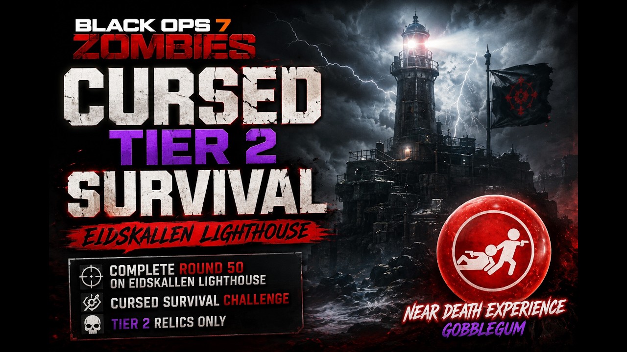 Black Ops 7 Zombies: Eidskallen Lighthouse Tier 2 Cursed Survival Guide (Round 50 Easy Strategy)