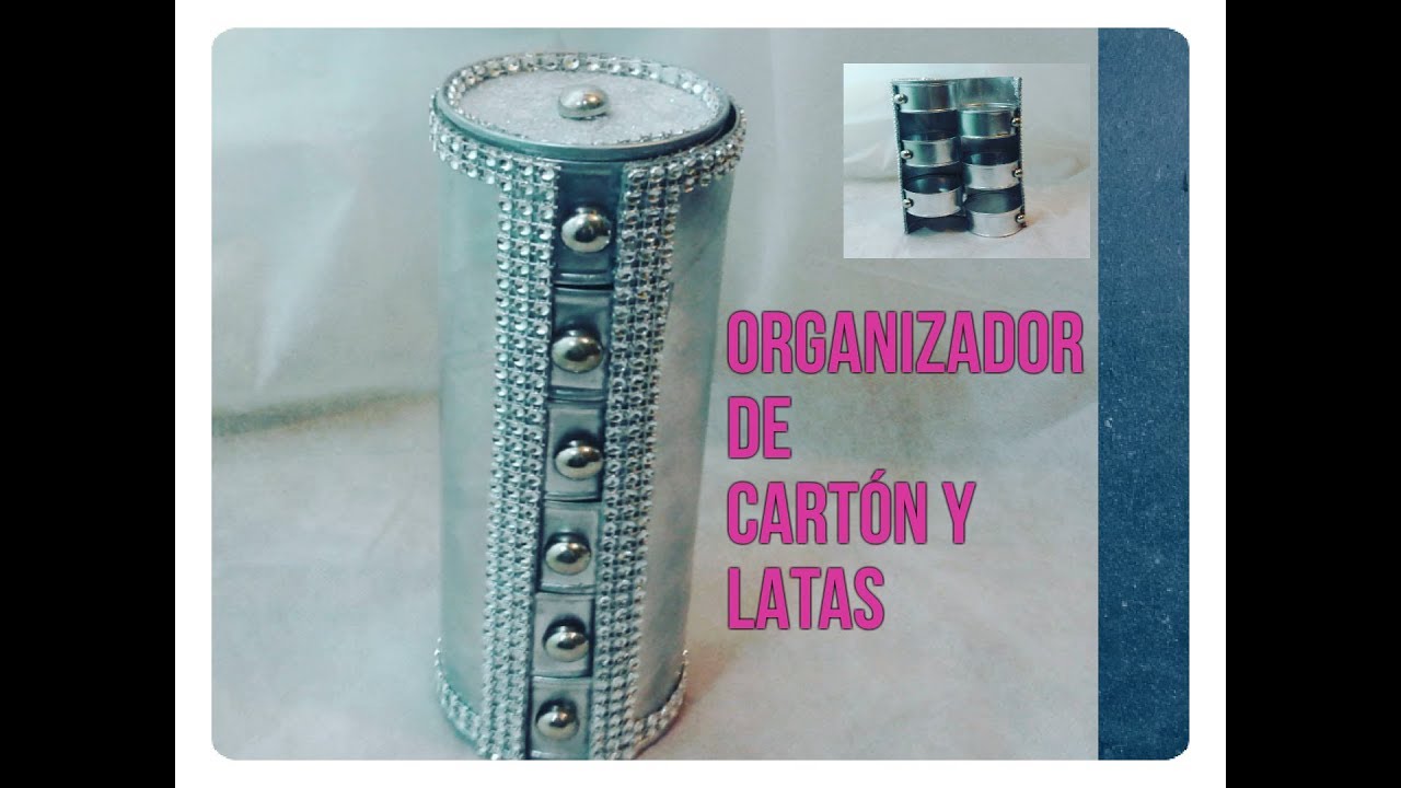 Organizador de cartón y latas