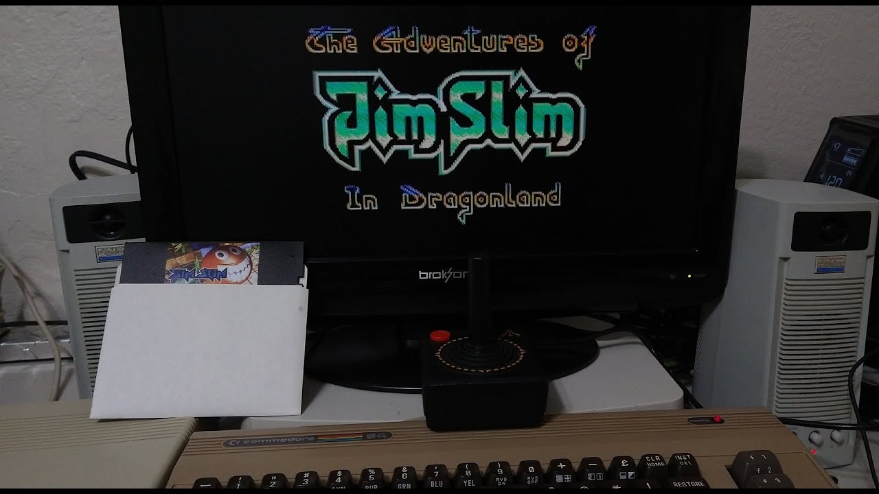 Commodore 64 Game: Jim Slim (2011) By Protovision, Commercial Floppy Disk, Digital Manual & Gameplay