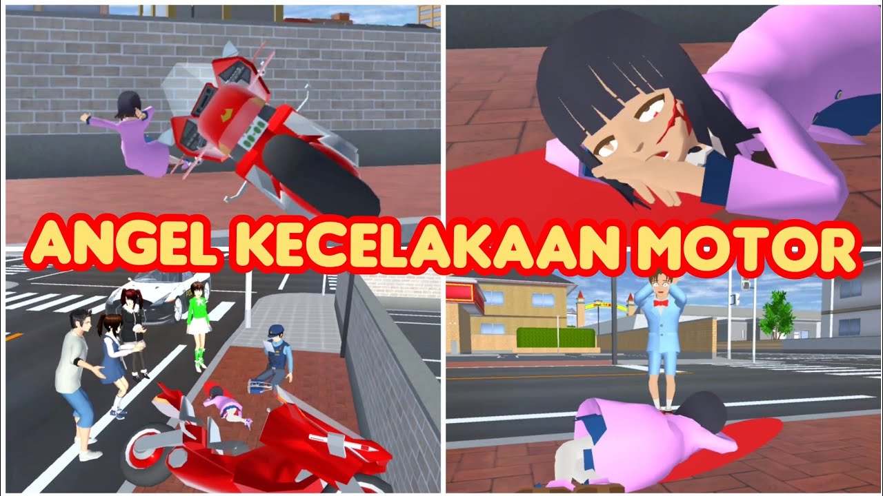 DETIK DETIK ANGEL KECELAKAAN MOTOR || VLOG KING HAPPY FAMILY || SAKURA SCHOOL SIMULATOR