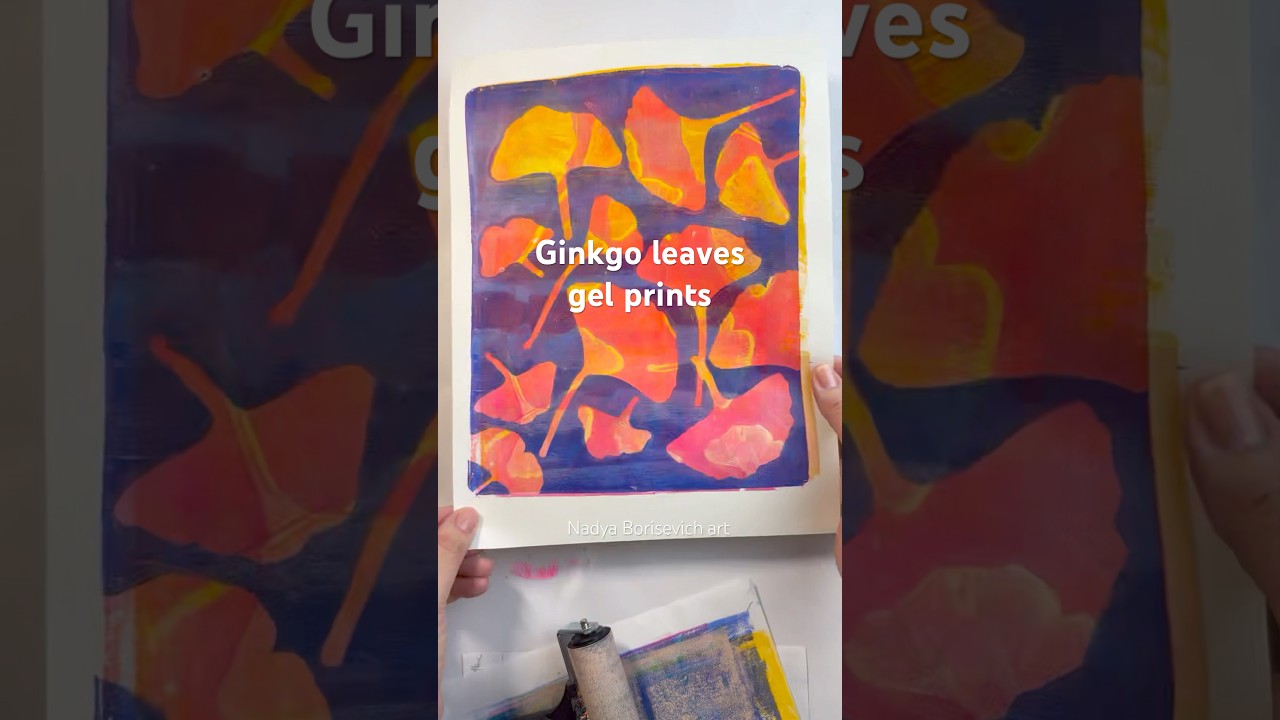 Ginkgo leaves gel prints 