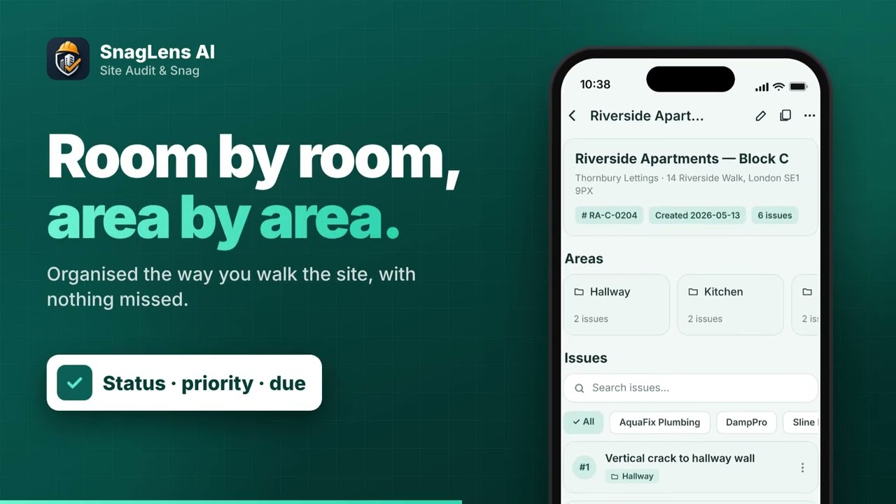 Snagging App & Punch List App with AI: Site Inspection Reports | SnagLens AI  #construction