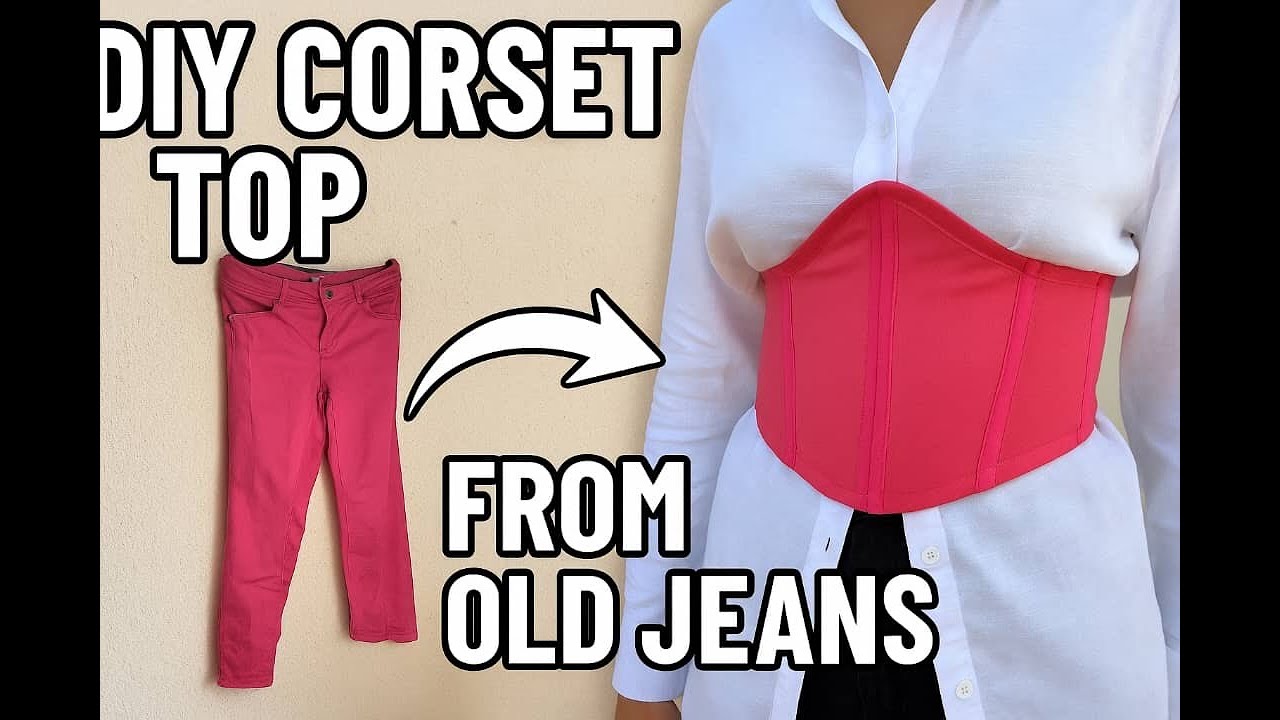 Transform your old jeans to a corset || Pattern Drafting Made Easy #diy #sewing #corsetbelt