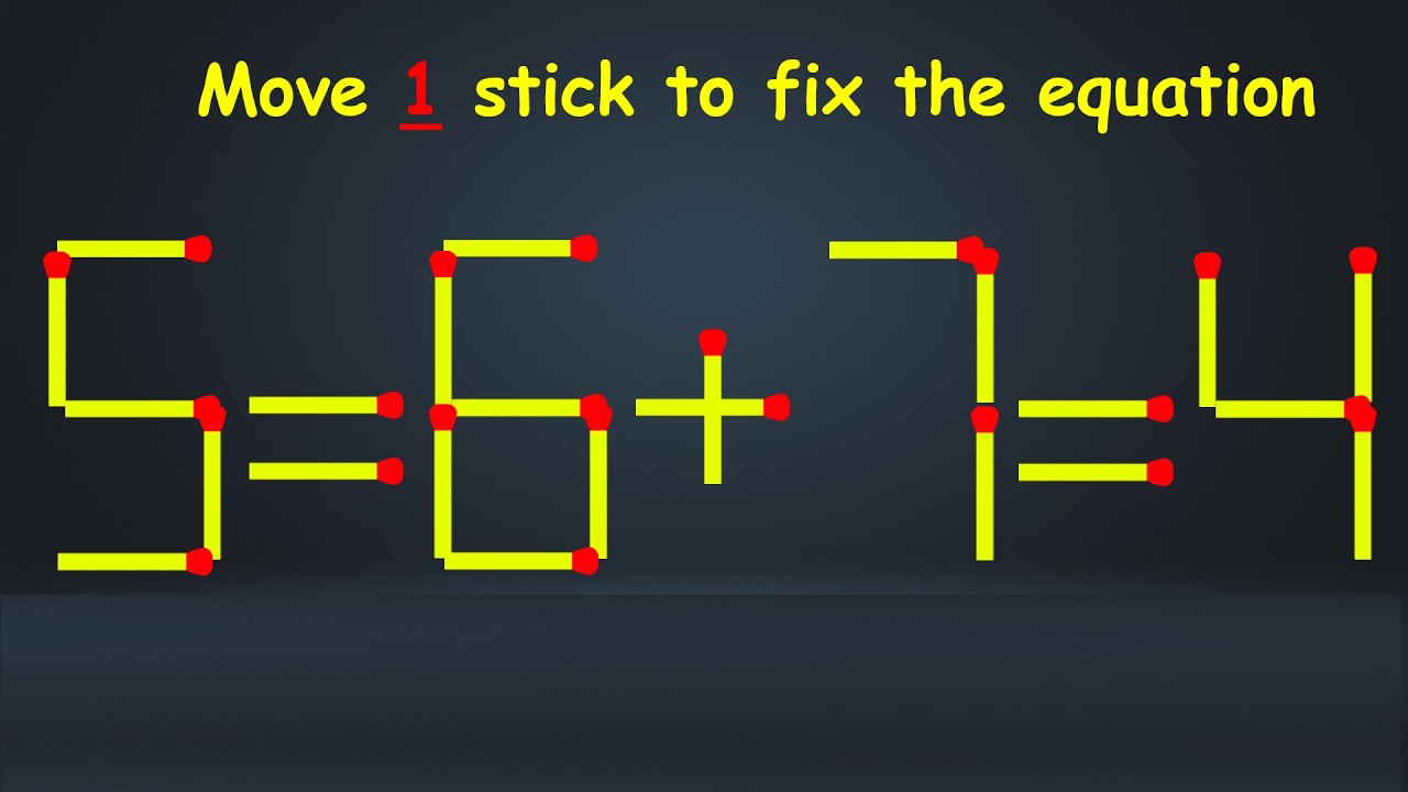 Can You Solve This Matchstick Puzzle? | Move 1 Stick to Fix the Equation!