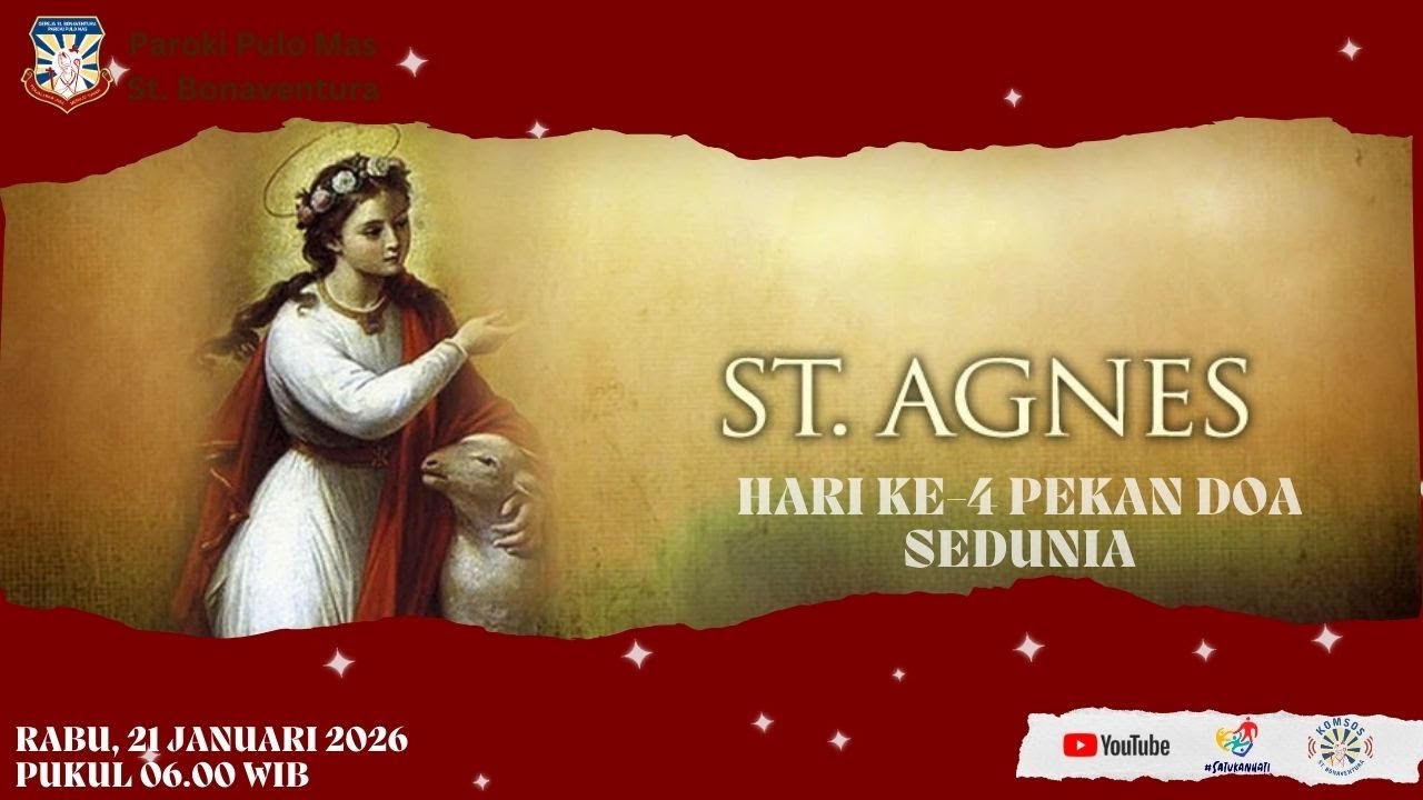 Misa Harian, Rabu 21 Januari 2026 06.00 WIB-Paroki Pulo Mas,St.Bonaventura-Keuskupan Agung Jakarta