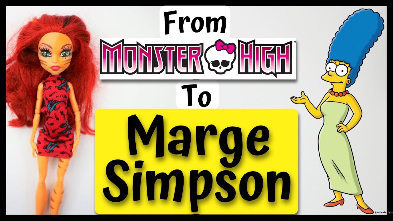 Making MARGE SIMPSON DOLL /Monster High Doll Repaint by Poppen Atelier
