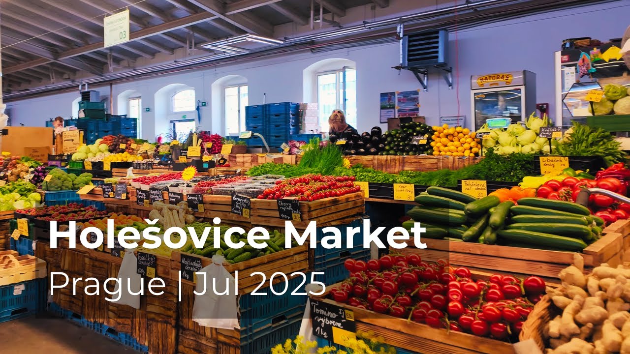 🇨🇿 [4K] Prague Holešovice Market Walk | July 2025 | Local Czech Food, Produce & Daily Life