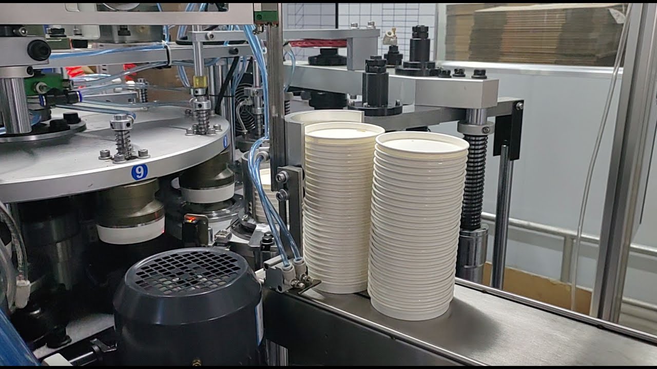 PL125 paper lid forming machine running in customer's workshop for production