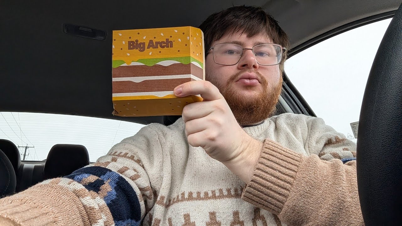 Trying the big arch from McDonald's
