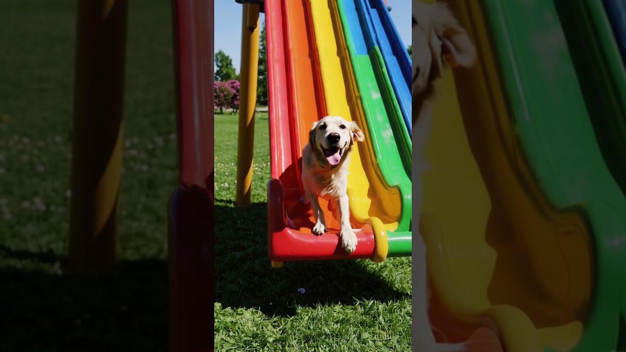 Joyful Slide Adventure #short #pet #animal #trending #funny #cartoon
