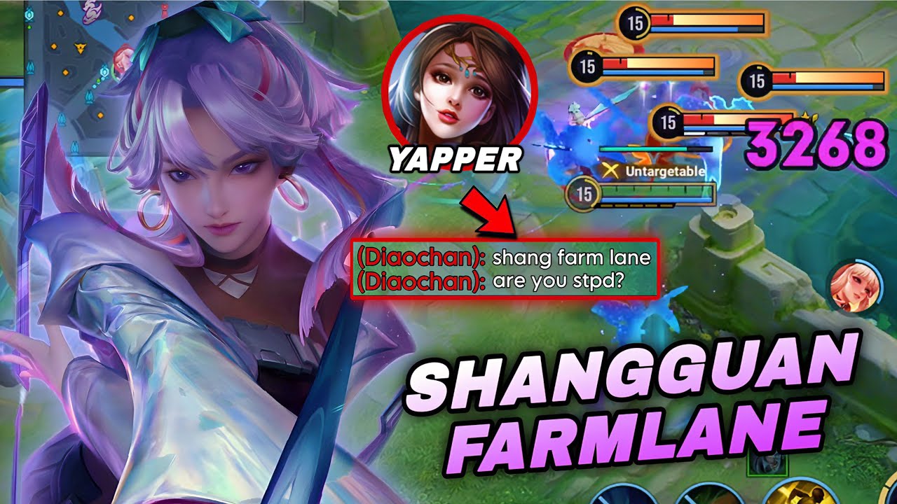SHANGGUAN FARM LANE DESTROYING YAPPER DIAO CHAN WITH DOUBLE ULT COMBO! | SHANGGUAN BUILD & ARCANA