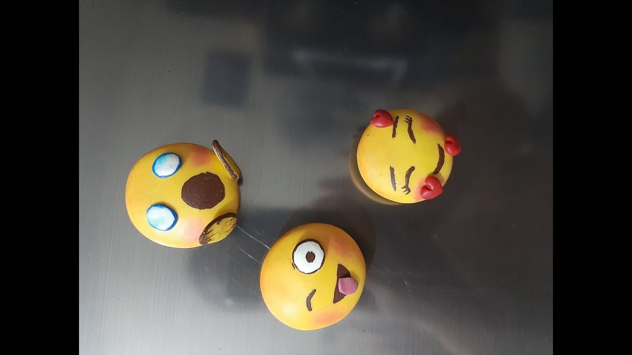 como hacer emojis de porcelana fria o pasta flexible, parte 2