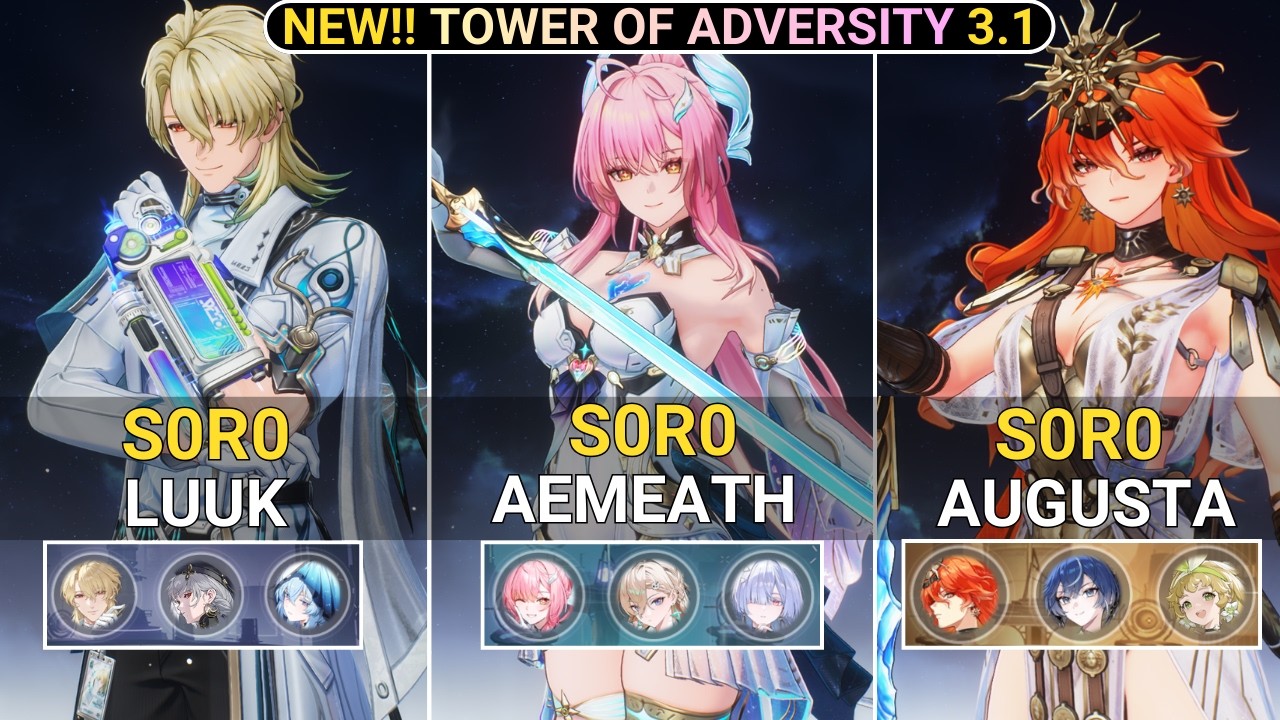 NEW TOA RESET! S0R0 Luuk Herssen & Aemeath & Augusta Showcase | NEW! TOA Wuthering Waves 3.1