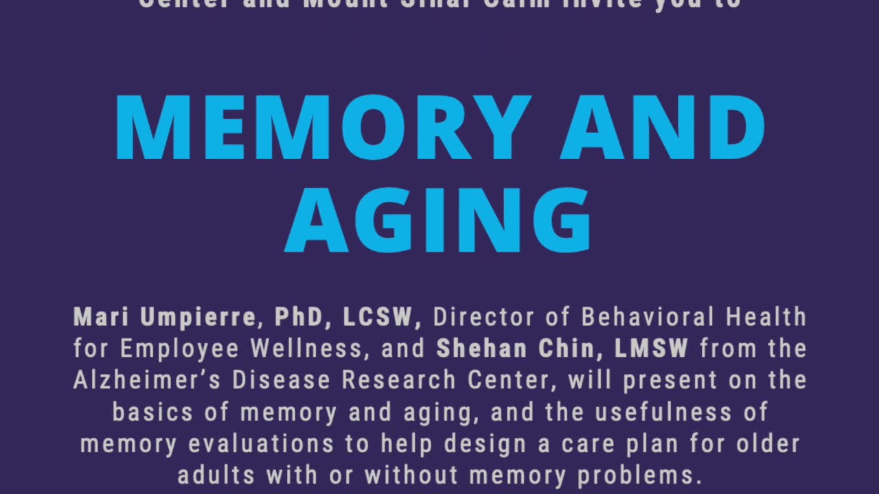 Caregivers ERG - Memory and Aging