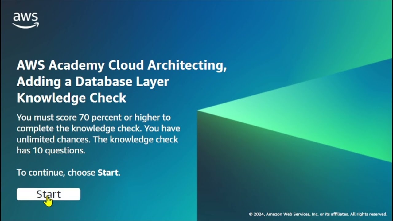 AWS Academy Cloud Architecting Module 6 Knowledge Check - Adding a Database Layer