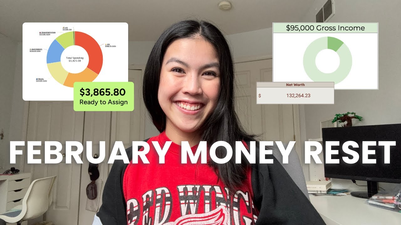 FEBRUARY MONEY RESET💰 income and expenses, 50% investment rate, & february budget  ✨