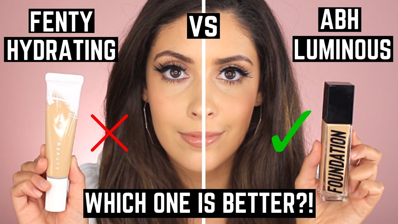 NEW Fenty Hydrating Foundation VS NEW ABH Luminous Foundation Comparison Wear Test & Swatches