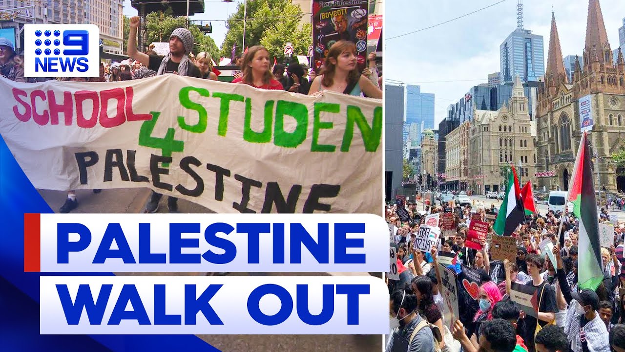 Melbourne students walk out of classrooms in support of Palestine | 9 News Australia