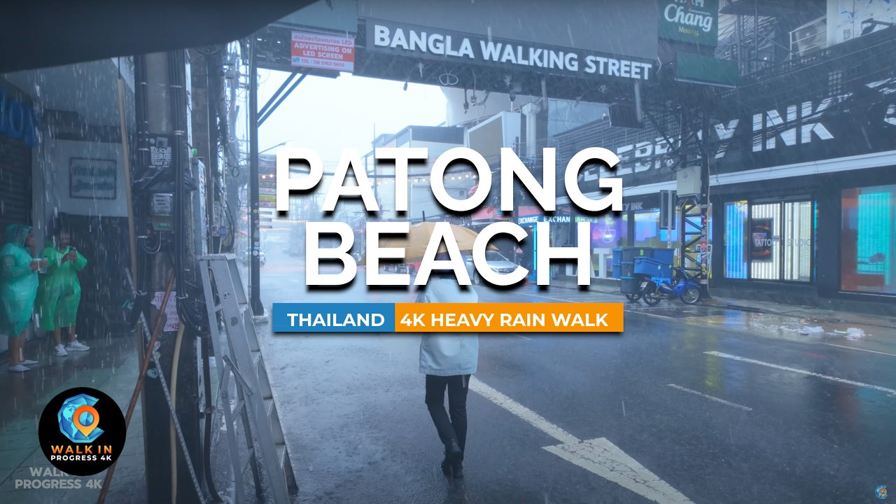 PATONG BEACH, Thailand 🇹🇭 Monsoon Rain Walk in Phuket | 4K Walking Tour