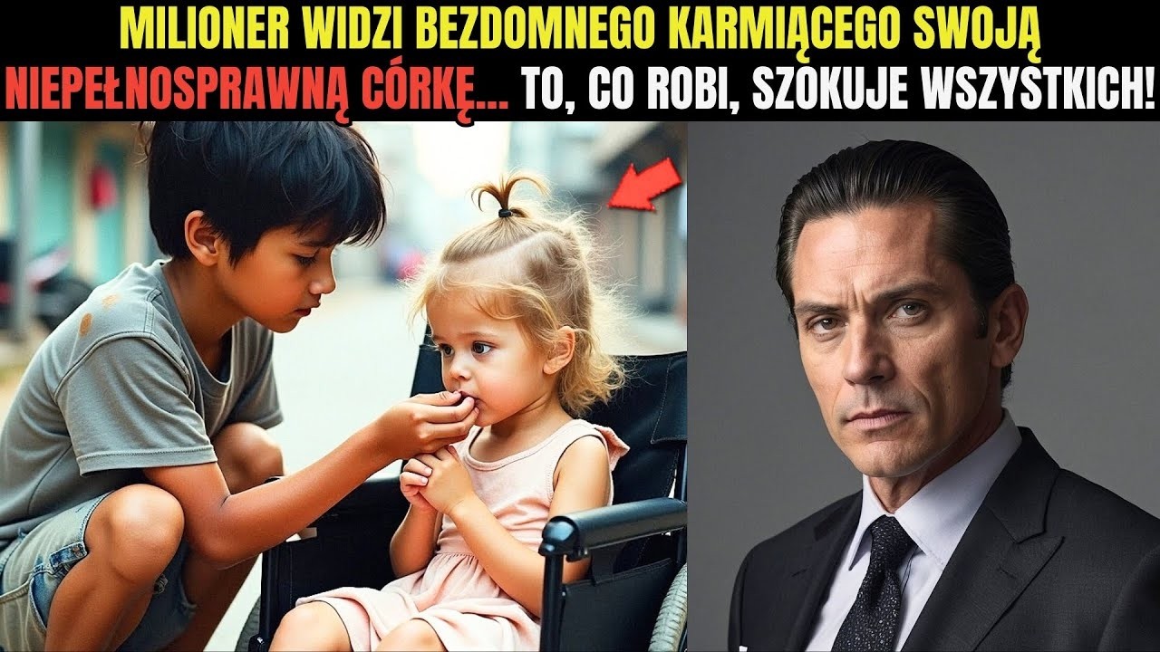 MILIONER WIDZI BEZDOMNEGO KARMIĄCEGO SWOJĄ NIEPEŁNOSPRAWNĄ CÓRKĘ    TO, CO ROBI, SZOKUJE WSZYSTKICH!