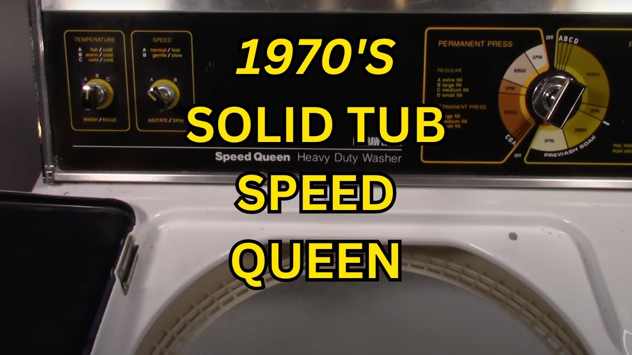 Full Wash: 1970's Solid Tub Speed Queen Overloaded Shop Towels