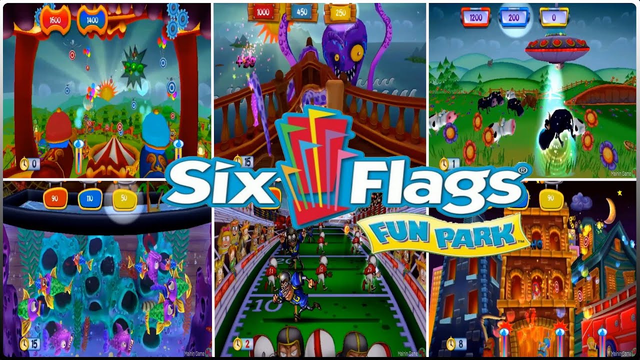 six flags fun park - nintendo wii minigames