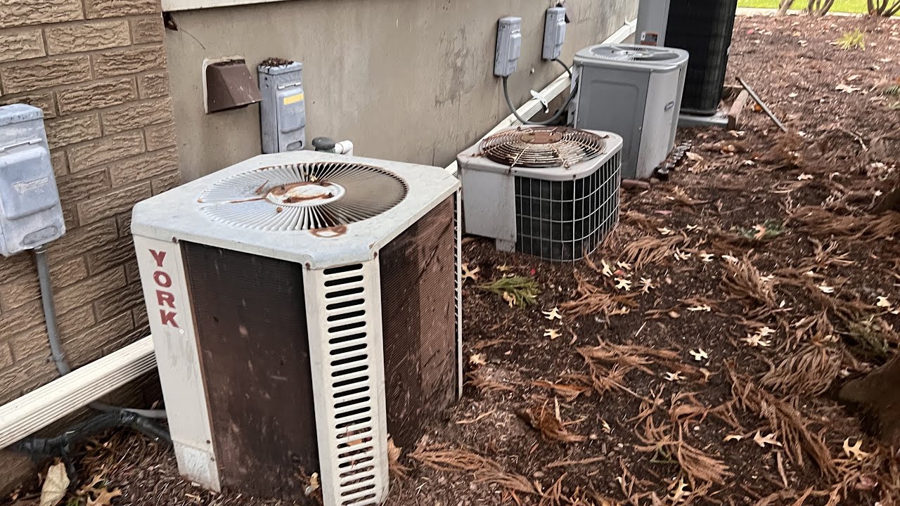 Various Central Air Conditioners at a Complex