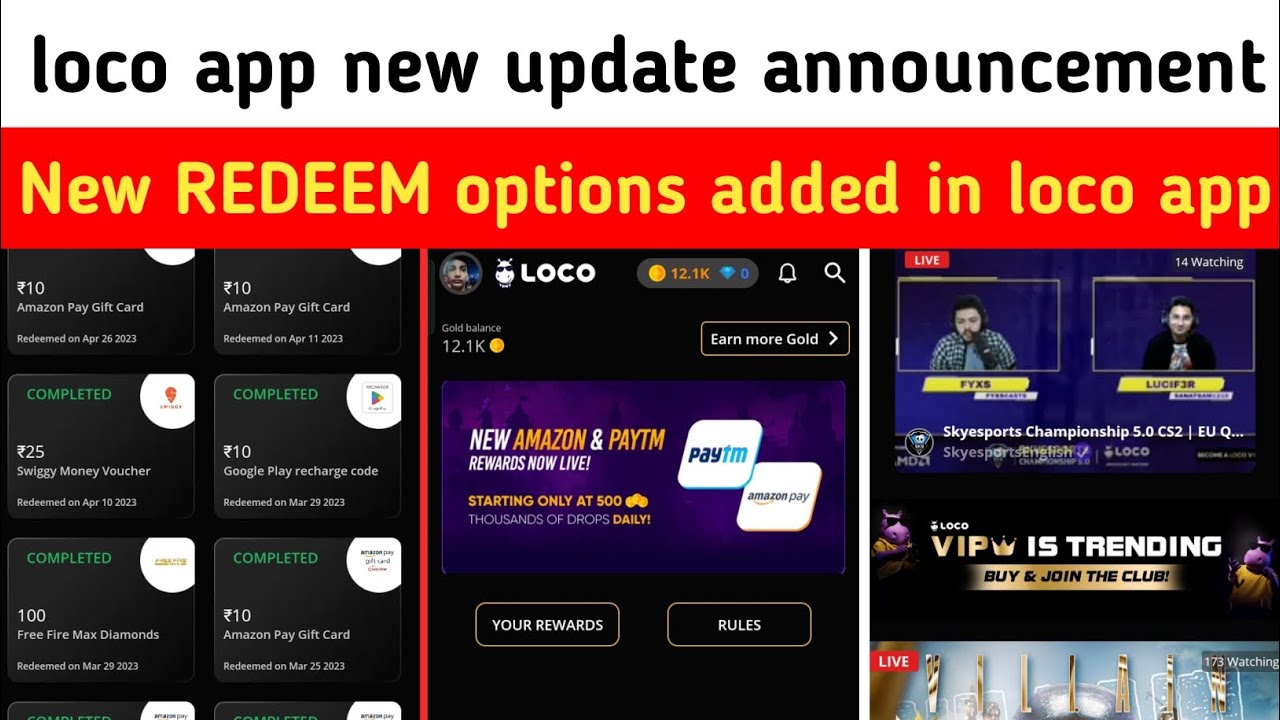 loco app new update announcement || New REDEEM options added in loco app 🤫 || loco app ||