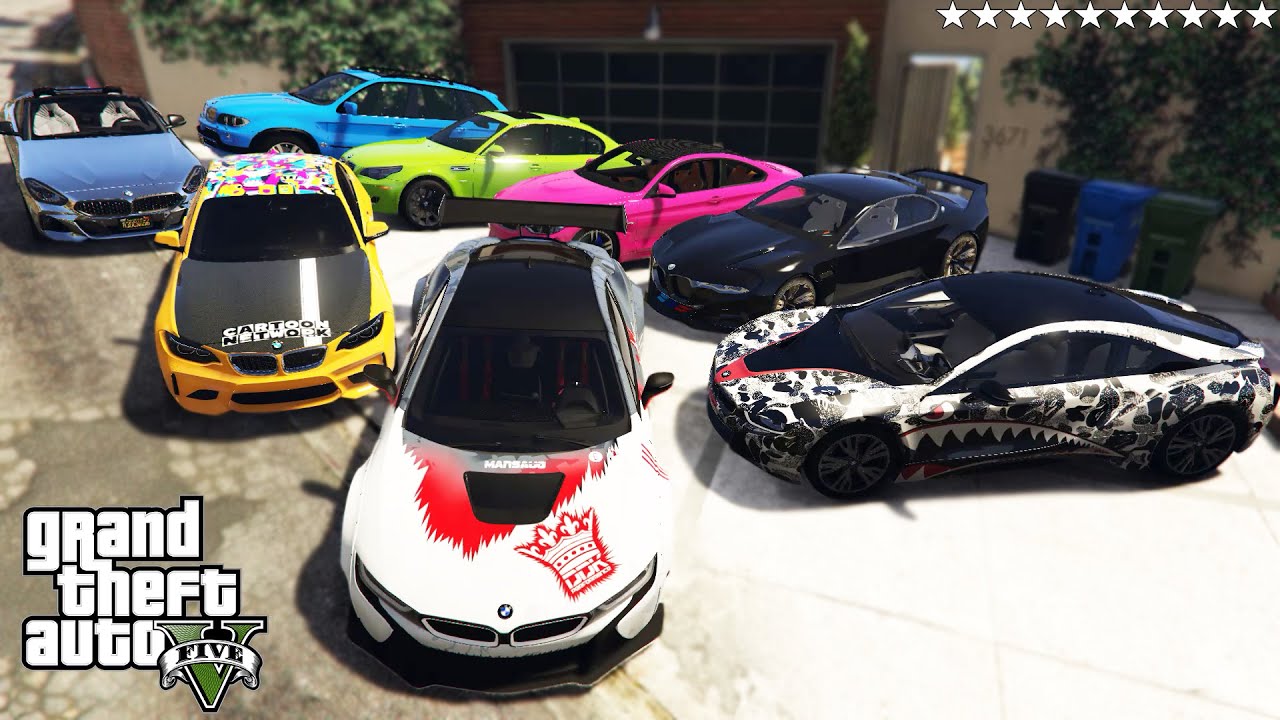GTA 5 - Stealing Super Luxury BMW Cars with Franklin! | (Real Life Cars #52)