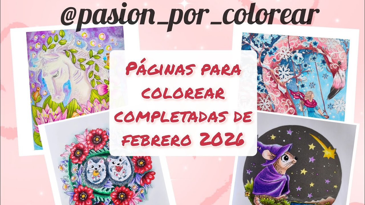 Páginas coloreadas Febrero 2026 🖍️ | Adult Coloring Pages