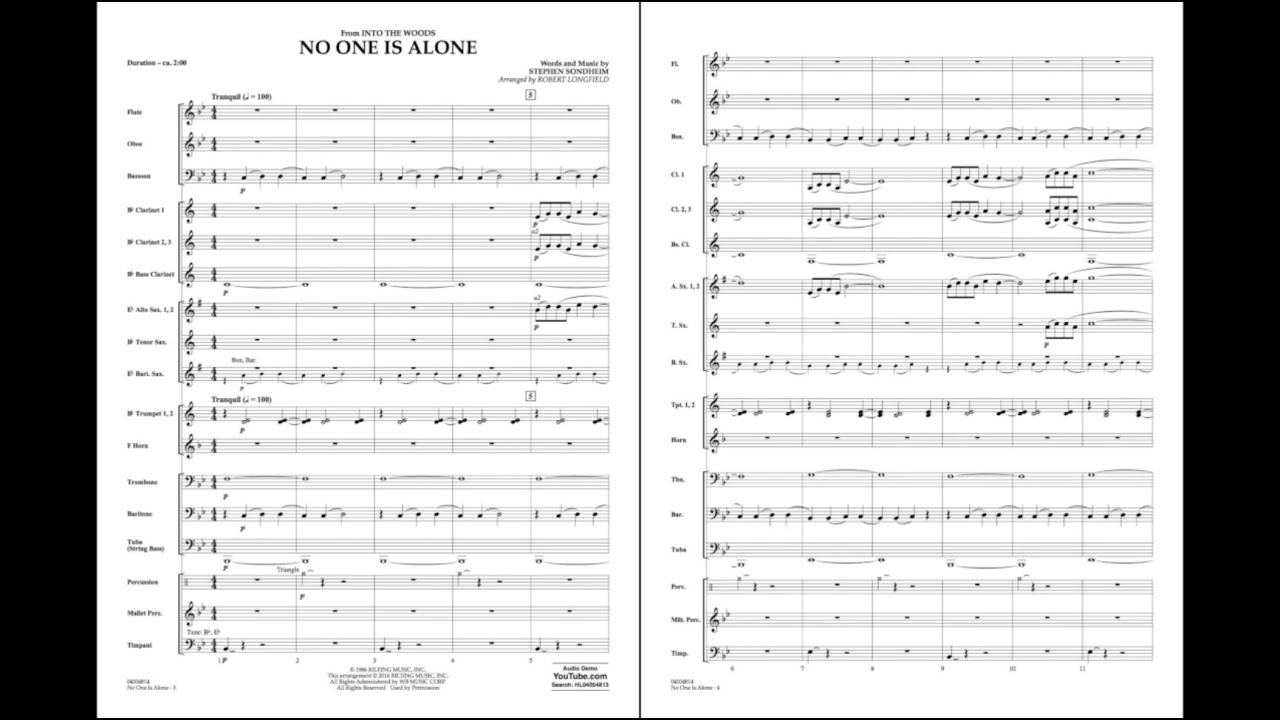 No One Is Alone by Stephen Sondheim/arr. Robert Longfield