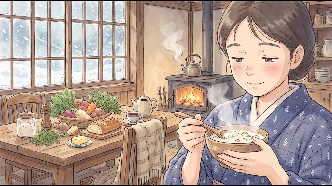 The First Snow & Warm Winter Stew 🍲 Ghibli Style ASMR | Cozy Japanese Countryside Cooking | 02 hours