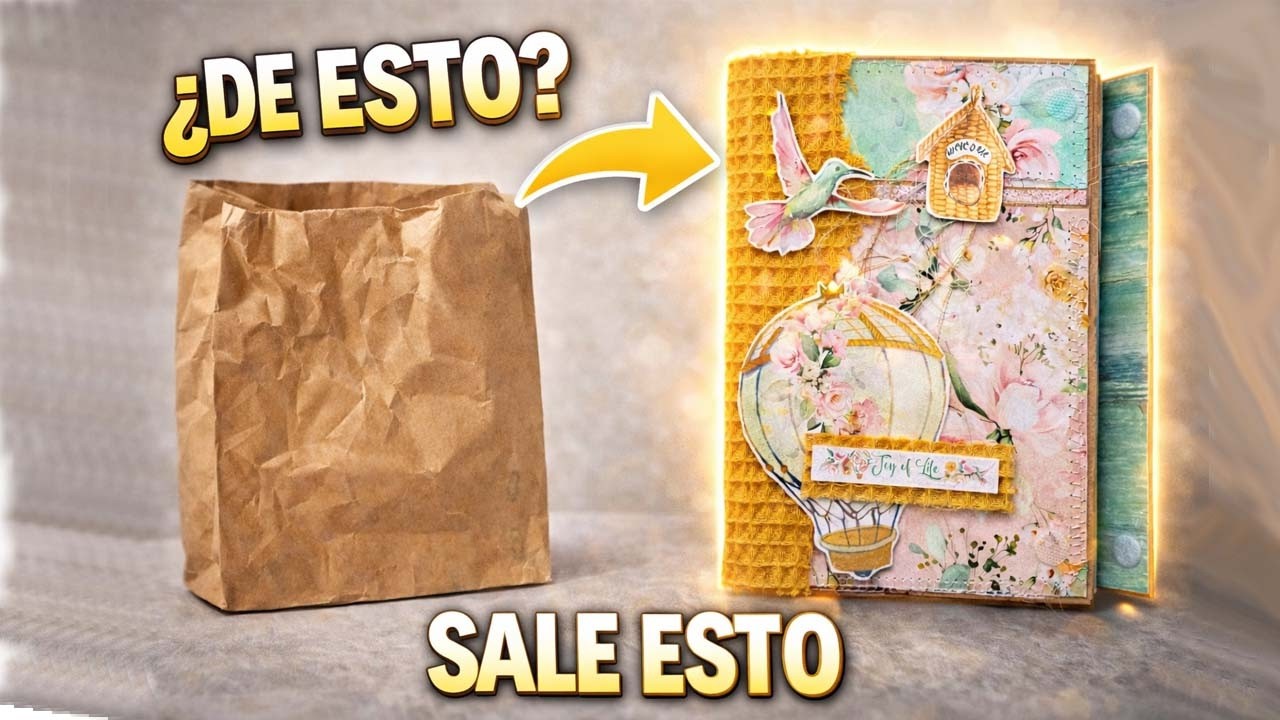 Transformé una bolsa de papel en un journal precioso ✨