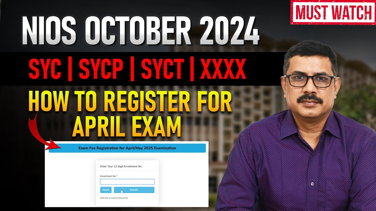 How to pay exam fees for April 2025 for October 2024 students with SYC, SYCT, SYP