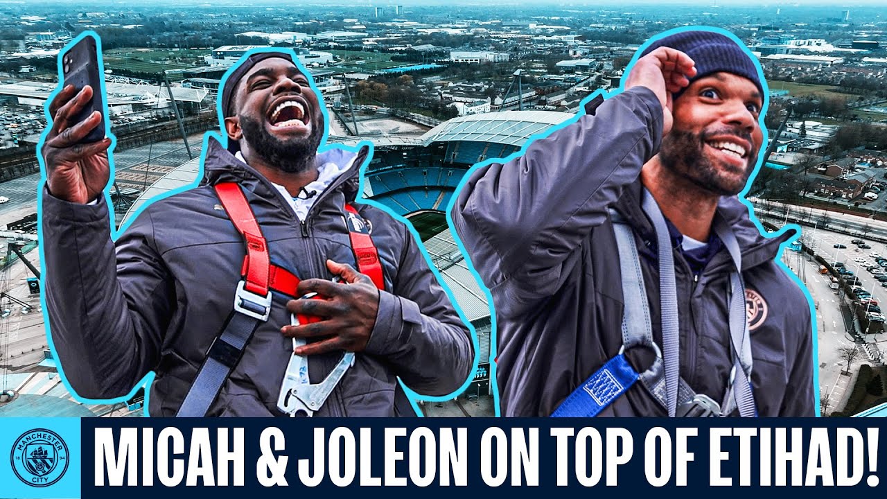 ON THE ETIHAD ROOF! | Micah Richards & Joleon Lescott get amazing views over Manchester!