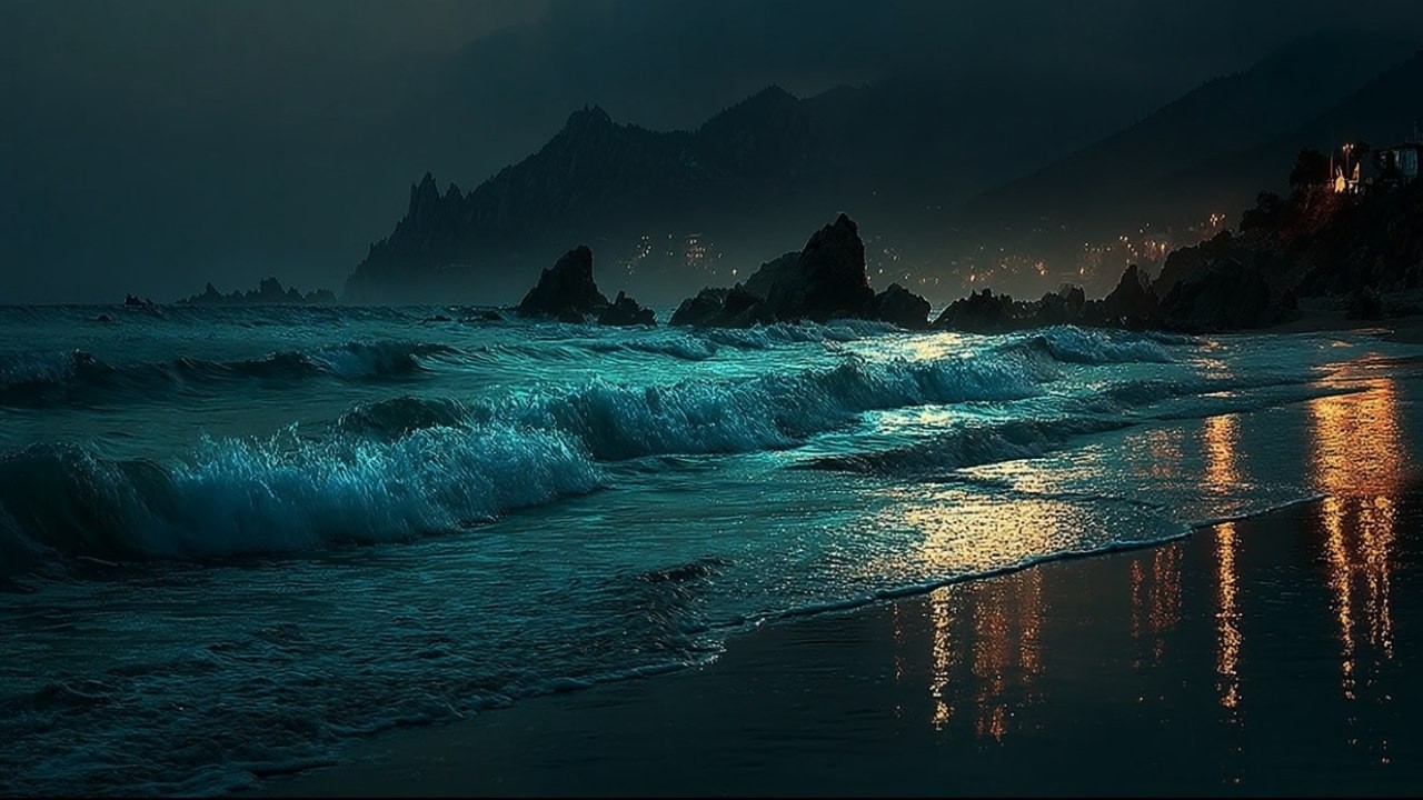 🌊 Listening to Ocean Waves Right Now | Relax & Let Go| RELAXING OCEAN SOUND AT NIGHT