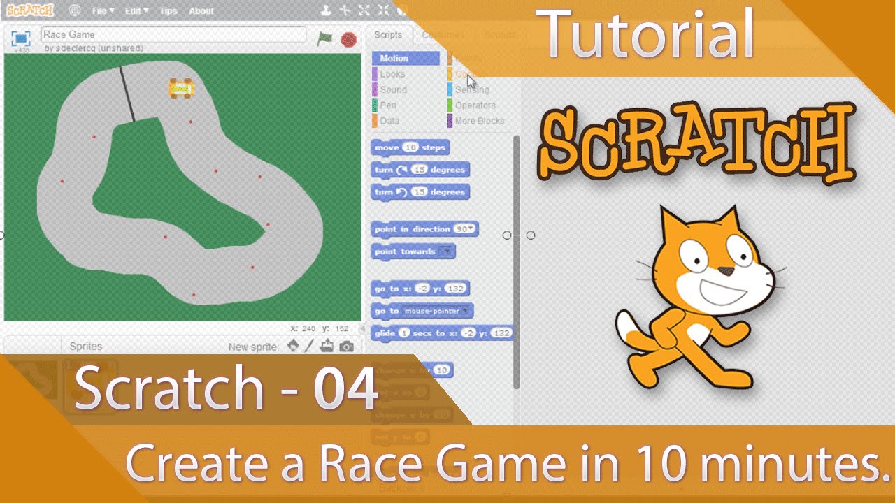 Scratch — Урок 04 — Создание гоночной игры за десять минут