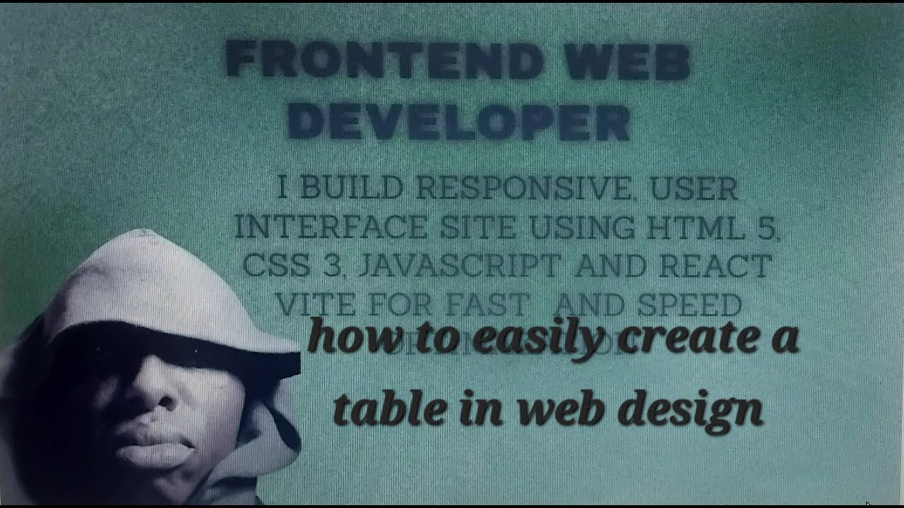 Create a table in frontend easily (daily practice with acode code editor on cell phone)
