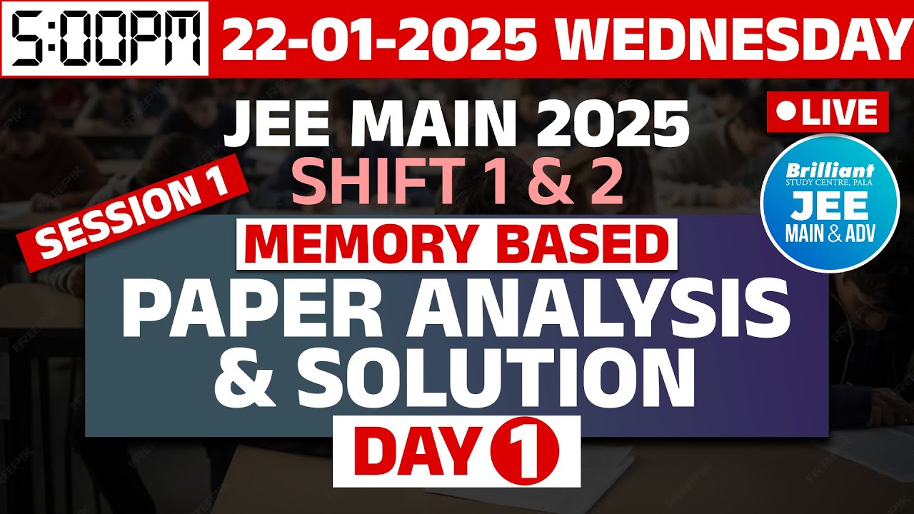 JEE MAIN 2025 - Session 1 |  Shift 1 & 2 | Day 1 | Memory Based  -  Paper Analysis & Solution