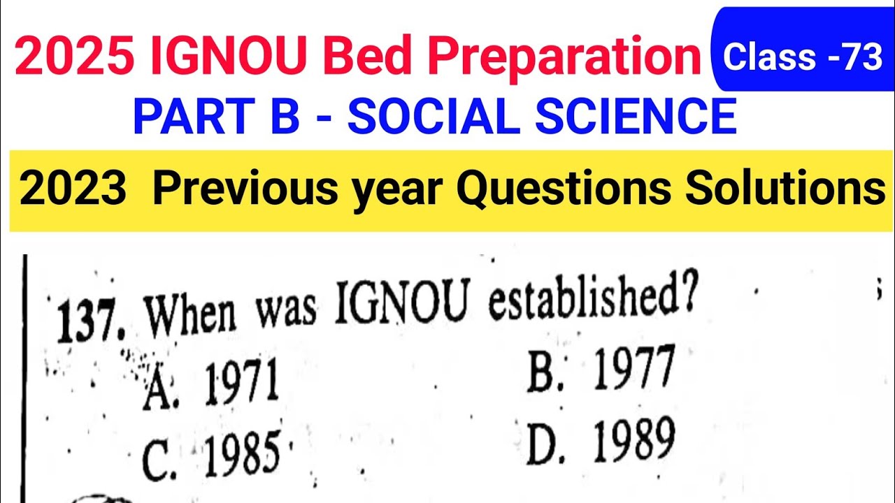 IGNOU BED social science Previous Year Questions Answer solution 2023 / IGNOU Preparation 2025
