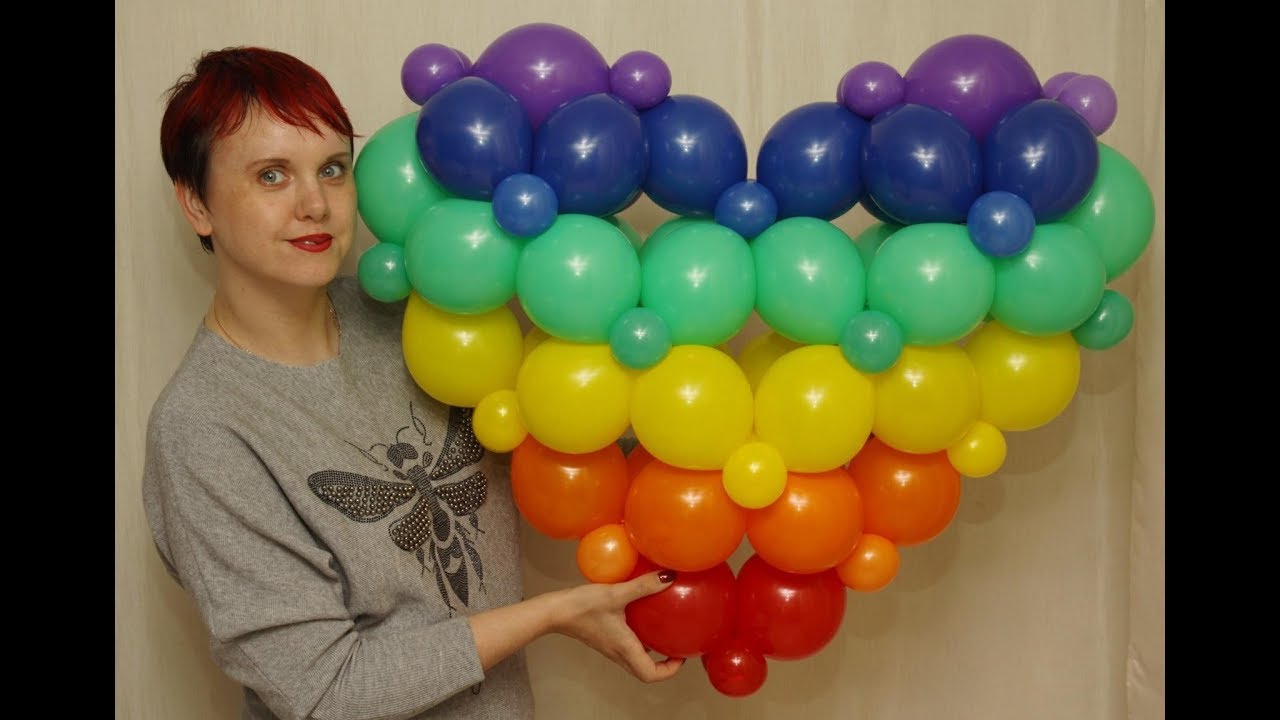 Объемное сердце из 44х линков. Heart of balloons.