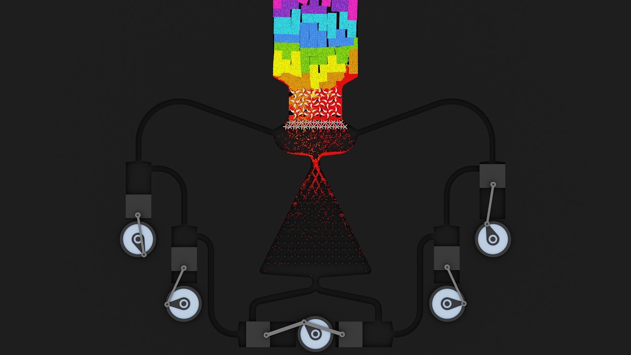 Shredding Tetris, Color Sequence, Tetris Shredding Machine 2.1  4K
